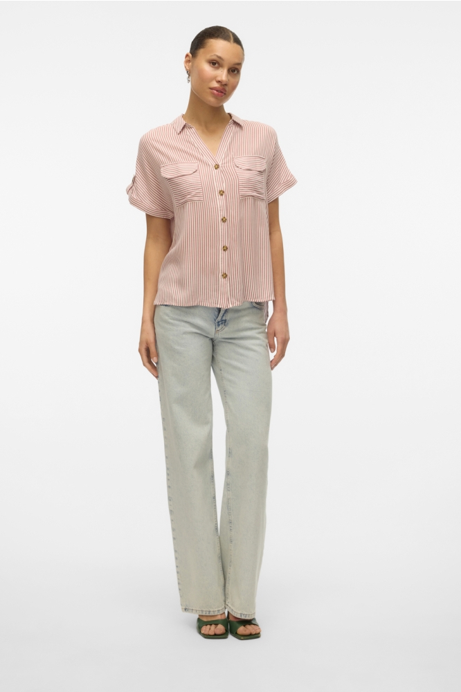 VMBUMPY SS SHIRT WVN NOOS 10310139 Nostalgia Rose/Snow white